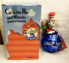 DR SEUSS THE CAT IN THE HAT 1998 CHRISTMAS ORNAMENT MIB