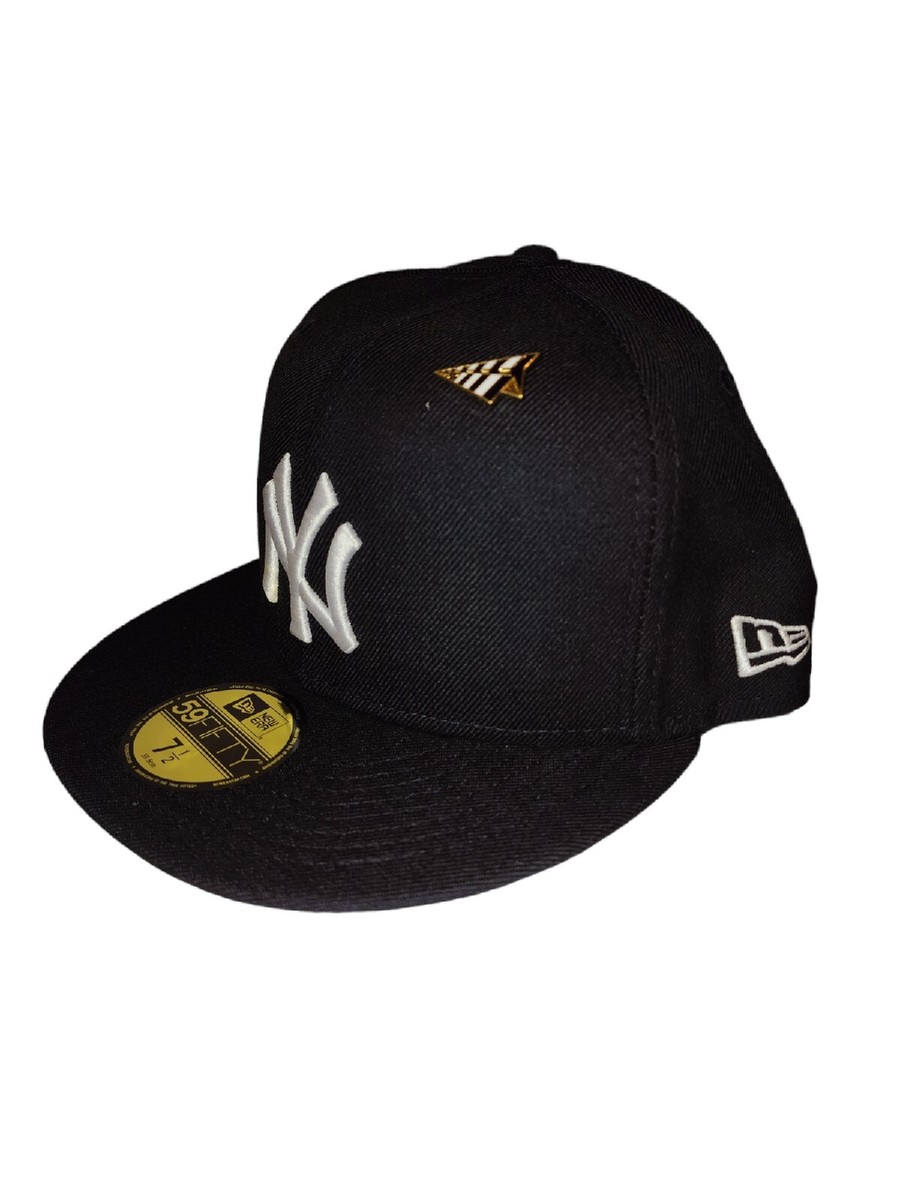 1/2 PAPER PLANES X NEW YORK YANKEES MLB FITTED HAT Black Gold Pin Bronx  Gold