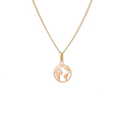Halskette 9 kt Gold Cut Out World - 16 - 18 Zoll
