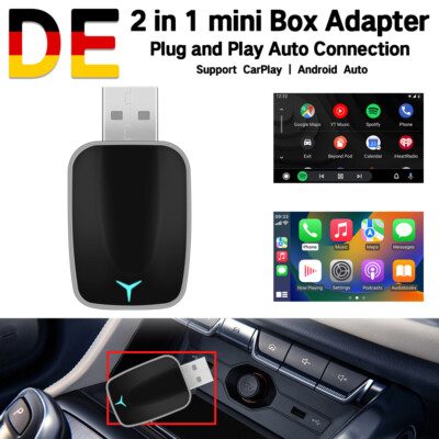 2 in 1 Wireless Carplay Adapter Android Auto Adapter USB Auto Dongle Connect Box