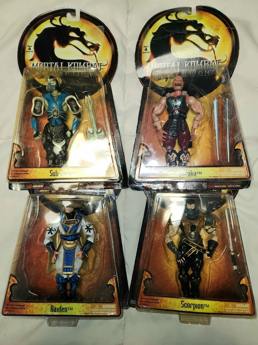 Mortal Kombat Deception Lot Jazwares 2005 MOC Scorpion Raiden 