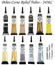 Pebeo Cerne Relief 20ml Outliner Tubes, Choose Colors