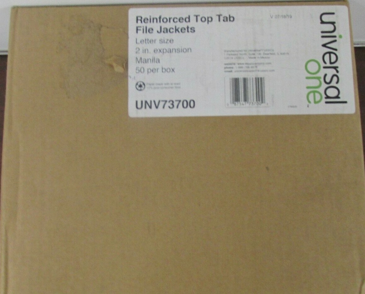 UNIVERSAL ONE UNV73700 File Jacket 81/2 x 11" 2" 50 per box (14F) eBay
