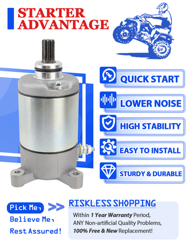 Starter for Polaris Sportsman 500 RSE DUSE HO 6X6 2001 with Relay & Key Switch - Foto 4 di 9