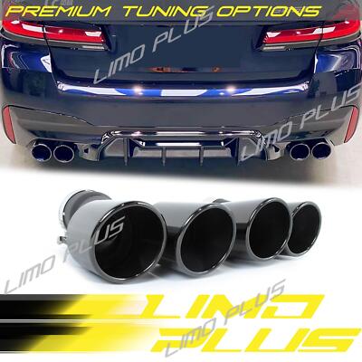 Gloss Black Exhaust Tips Pipe for BMW 5 Series G30 540i 530i M-Sport 2017-2023