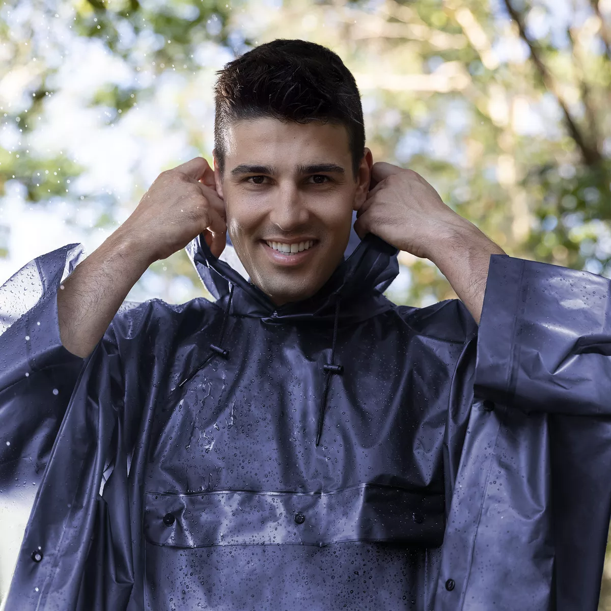 2 Impermeables Para La Lluvia Hombre Mujer Ponchos Con Capucha Azul  Impermeable