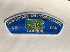 Northeastern Pennsylvania Council fully embroidered plastic back BSA CSP Patch