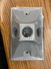 Sigma OUtlet Box Cover Gray 14373, Three Hole 1/2"