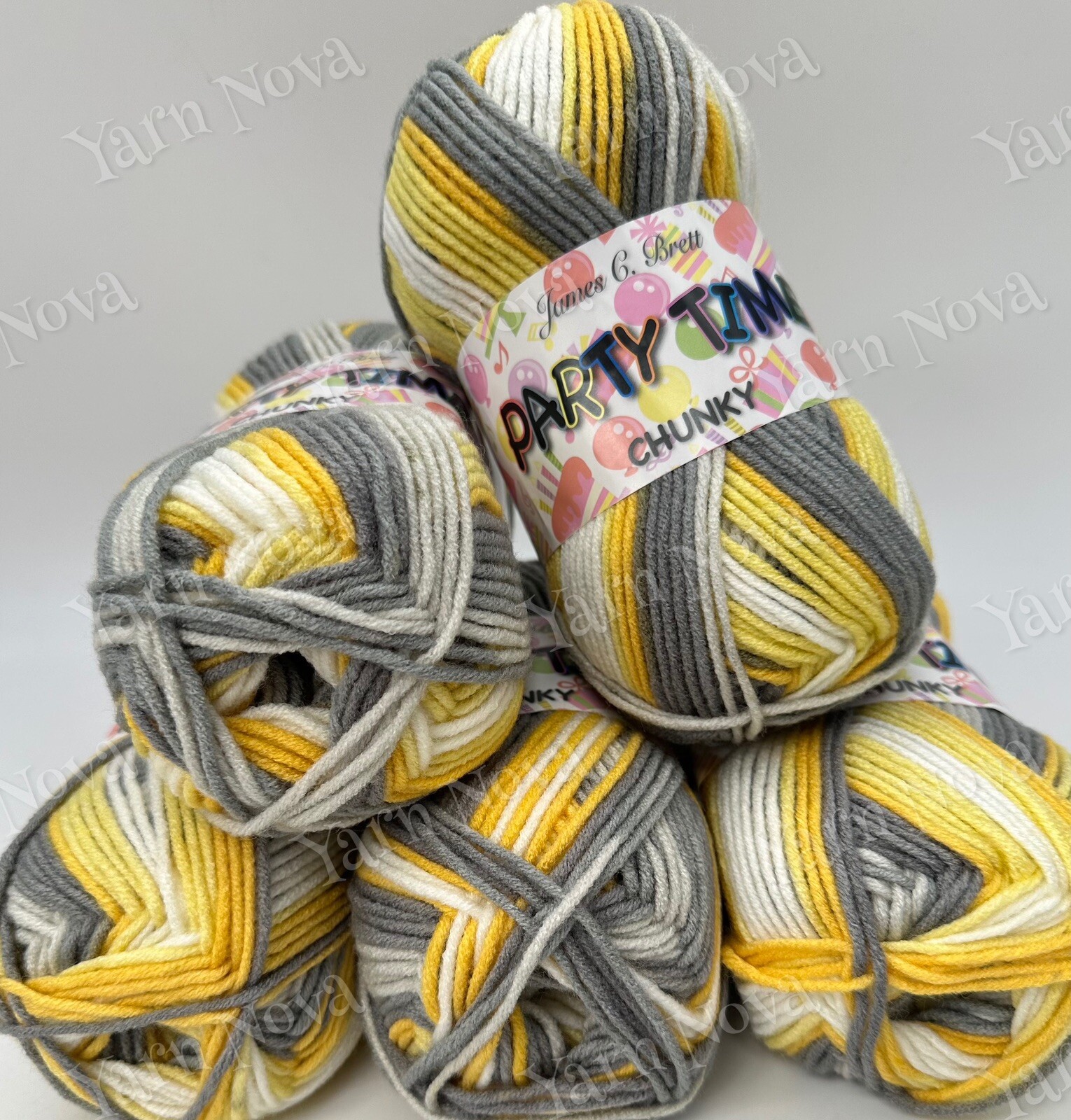James C Brett Party Time Chunky Knitting Crochet Yarn Wool - 5x100g Balls - PT9