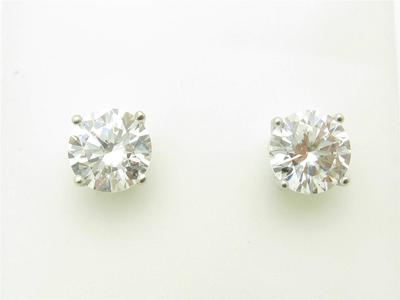 Platino Plata de Ley Imitación Blanco Zafiro 1.50ct Cada Tuerca Pendientes