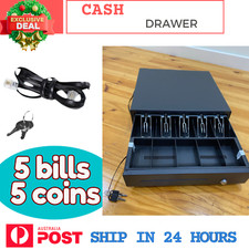 Heavy Duty 5 Bills 5 Coins Tray Manual Cash Drawer Cash Register POS Till Box AU