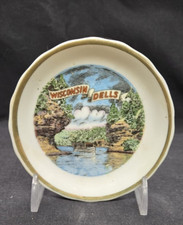 WISCONSIN DELLS COMMERATIVE SMALL DISH : BEAUTIFUL VINTAGE PLATE