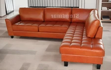 2-Piece Classic Leather Sectional Sofa Set S405