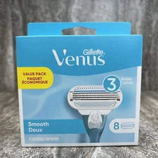 *Gillette Venus Smooth Doux Women's Razor Refill - 8 Cartridges- Buy More & Save
