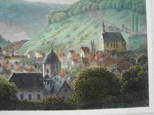 Ruhla Thüringen Thüringer Wald kolorierter echter alter Stahlstich 1852 17 - Picture 2 of 2