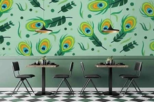 3D Peacock Feather Wallpaper Wall Mural Removable Self-adhesive Sticker822