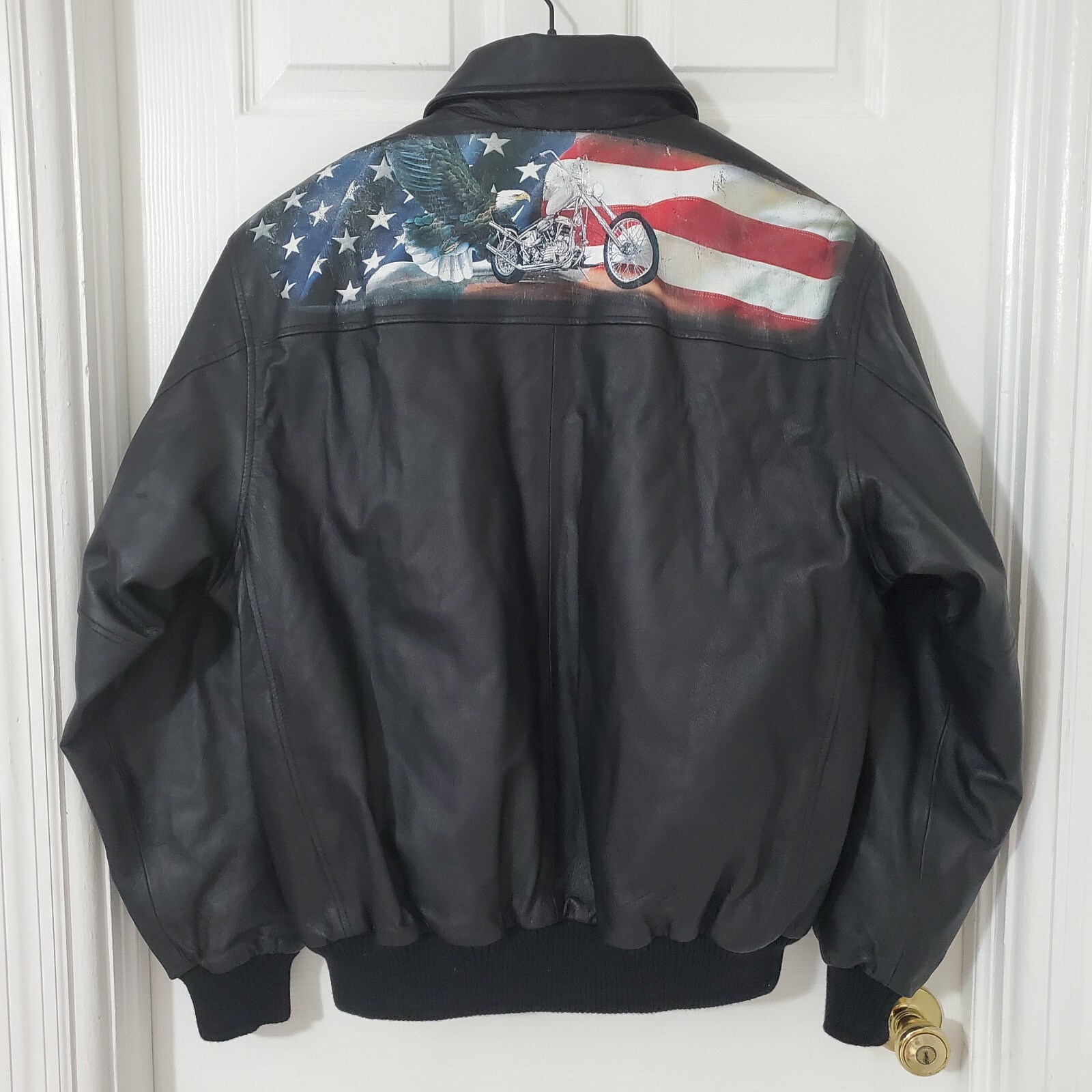 Bradford Exchange Biker Leather Jacket Size L Gem