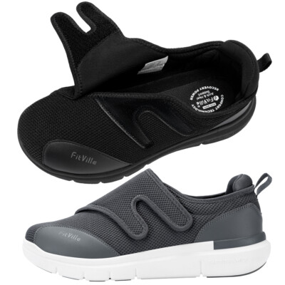 FitVille Men's Extra Wide Diabetic Shoes Orthopedic Slip-on Swollen Feet 8-15