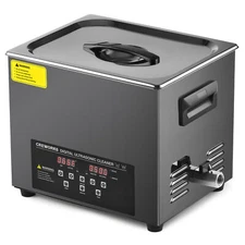 CREWORKS 10L Titanium Steel Ultrasonic Cleaner Industry Heated w/ Digital Timer