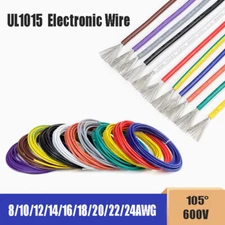 8-24AWG UL1015 Silicone Cable Tinned Copper Lead Wire 600V 105° Electronic Wire