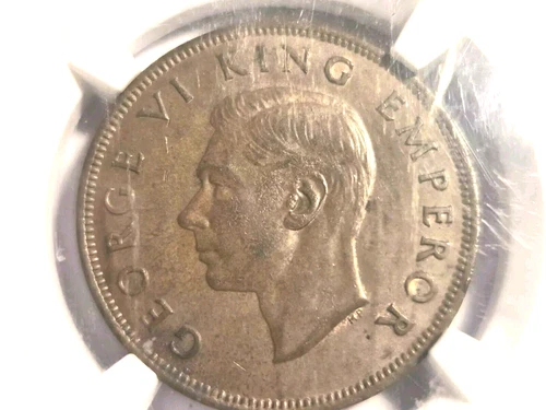 1942 New Zealand Penny NGC MS62 BN 1P Coin