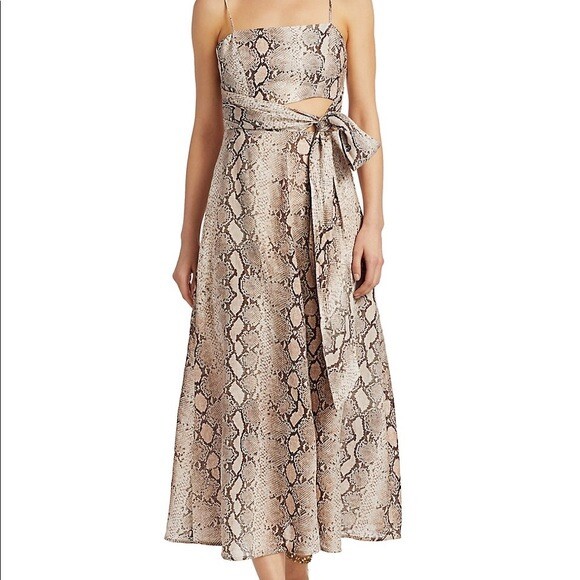Zimmermann Size 1 Bellitude Python Cut Out Dress - image 1
