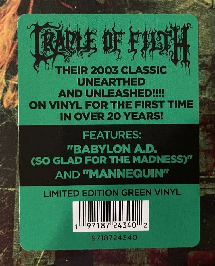 Cradle Of Filth - Damnation And A Day (Limited GREEN Vinyl - Only 300 Made) NEW - Image 4 of 4