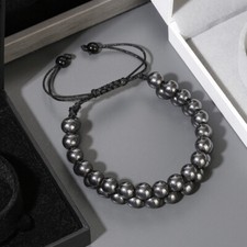 Hematite Therapy Bracelet Strength Natural Pain Relief Healing Stone Bracelets