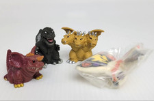 Godzilla GMK Ghidorah Mothra Baragon 2001 Mini 1.5" Finger Puppet Set Bandai