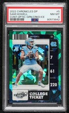 2022 Chronicles Draft Picks Green Cracked Ice Prizm 1/6 Sam Howell #5 PSA 8 n7j