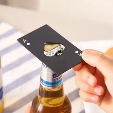 Stainless Steel Ace Spades Playing Card Credit Card Beer Bottle Opener