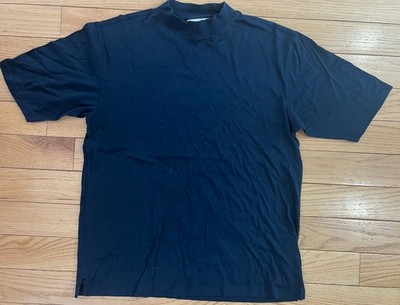VTG Men s Slazenger Mock Neck T- Shirt Navy Mecerized Cotton Spandex L NEW Golf
