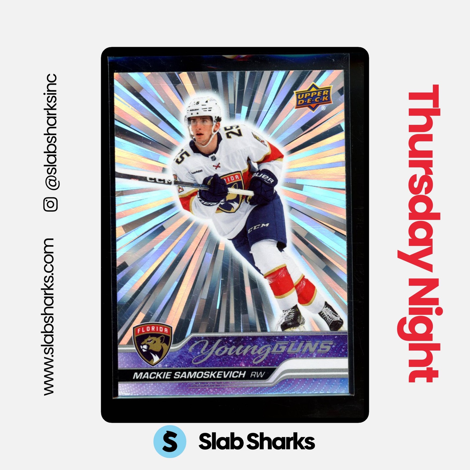 2023 UPPER DECK #464 MACKIE SAMOSKEVICH OUTBURST SILVER YOUNG GUNS RC ROOKIE