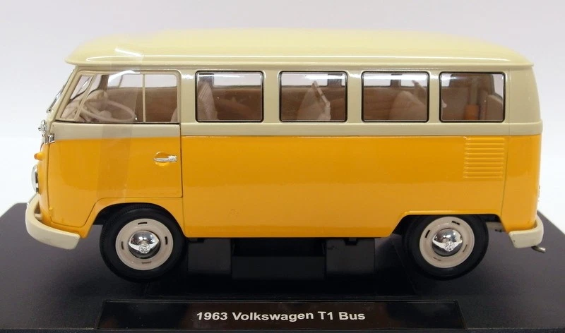 Welly 1/18 scale Diecast 18054W - 1963 Volkswagen T1 Bus Yellow Cream - Image 4 of 4