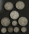 [Lot of 5] BARBER HALF DOLLARS & [LOT OF 5] MERCURY DIMES 90% Silver $3.00 Face