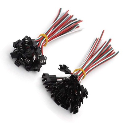 JST SM Stecker 3-polig Adapter 2,54mm Kabel für LED Licht Elektronik 20 Paar