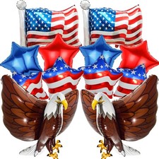 USA-Balloons 4th of July 12PCS Patriotic Eagle Balloons Red White Blue USA Fo...
