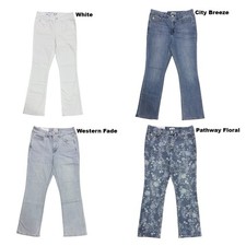 Seven7 Women's High Rise Tummyless Regular Fit Bootcut Stretch Denim Jeans