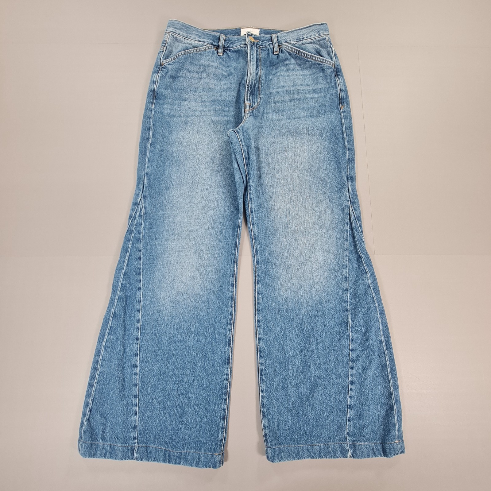 FRAME Womens Baggy Jeans Blue W32 L31 Le Baggy Palazzo Wide Leg Flare