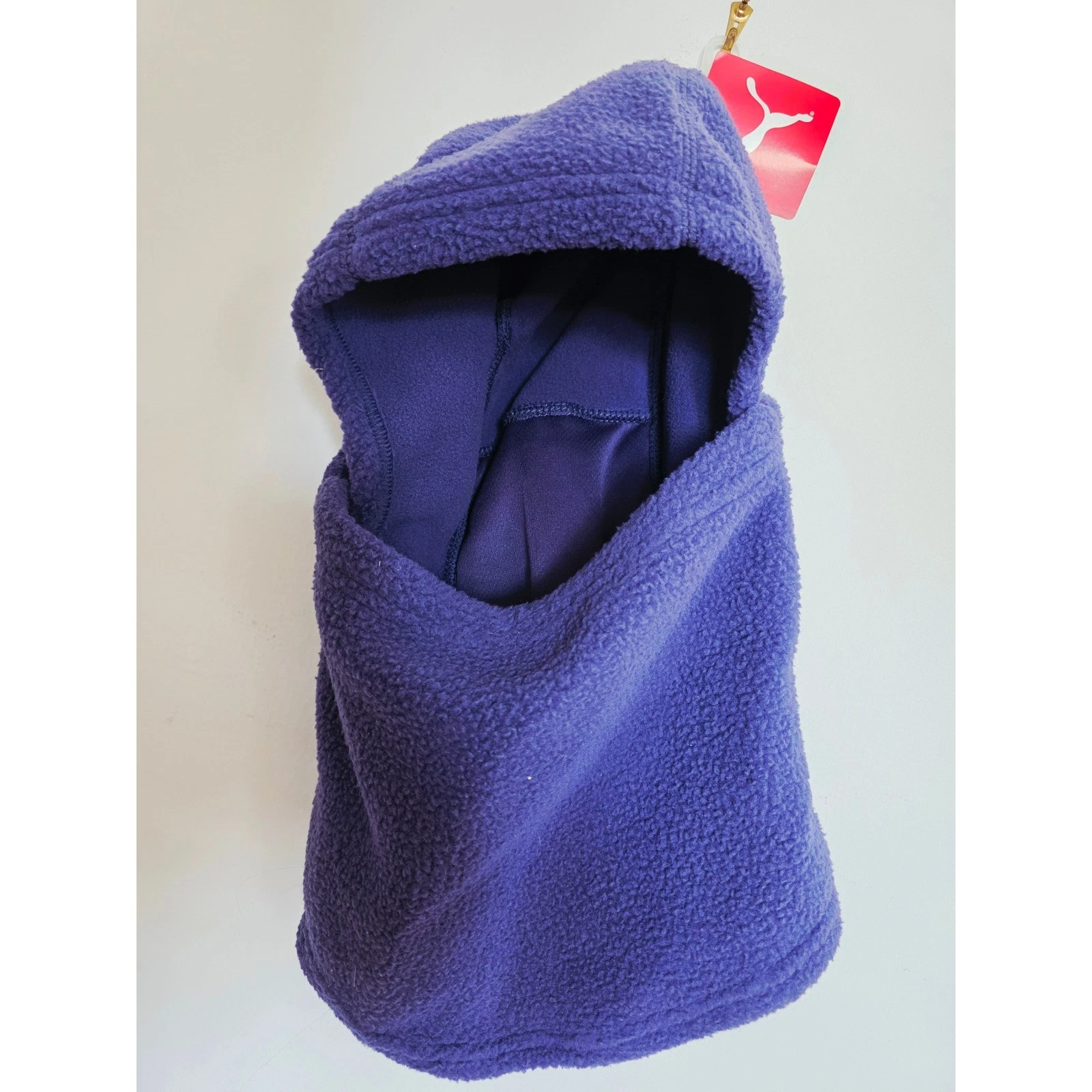 New Puma Fleece Balaclava Hood Patriot Bleu Purple New OS