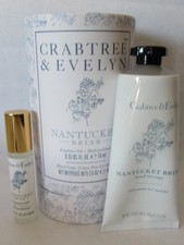 New Crabtree Evelyn Nantucket Briar Fragrance Oil Rollerball Hand Cream Set