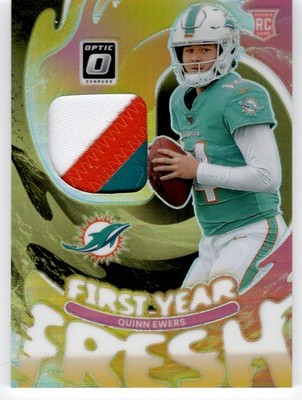 2025 Donruss Optic Quinn Ewers RC Neon Yellow First Year Fresh 3-Color Patch /99