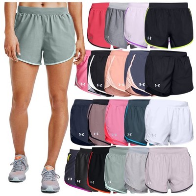 Under Armour Damen Fly-By 2.0 Shorts Schwarz/Weiß UA Gym Fitness Joggen Crossfit