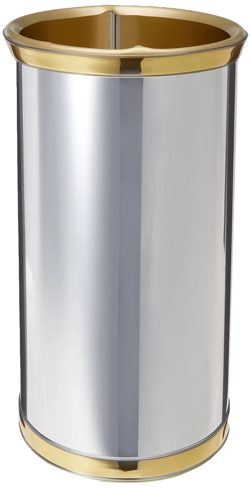 Cesta de residuos de cromo/latón pulido Mylar con banda de latón pulido de 3/4 pulgadas y... Foto 2 de 3