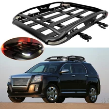 For GMC Terrain 50" Roof Rack Cargo Basket Luggage Carrier Crossbar w/ LED Light