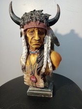 Native American Tribal Leader - Large Bust, hand painted resin Indian Chief 32cm