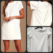 LULUS Shift and Shout Ivory Shift Dress Short Sleeve**Lined**Size MEDIUM**NWOT**