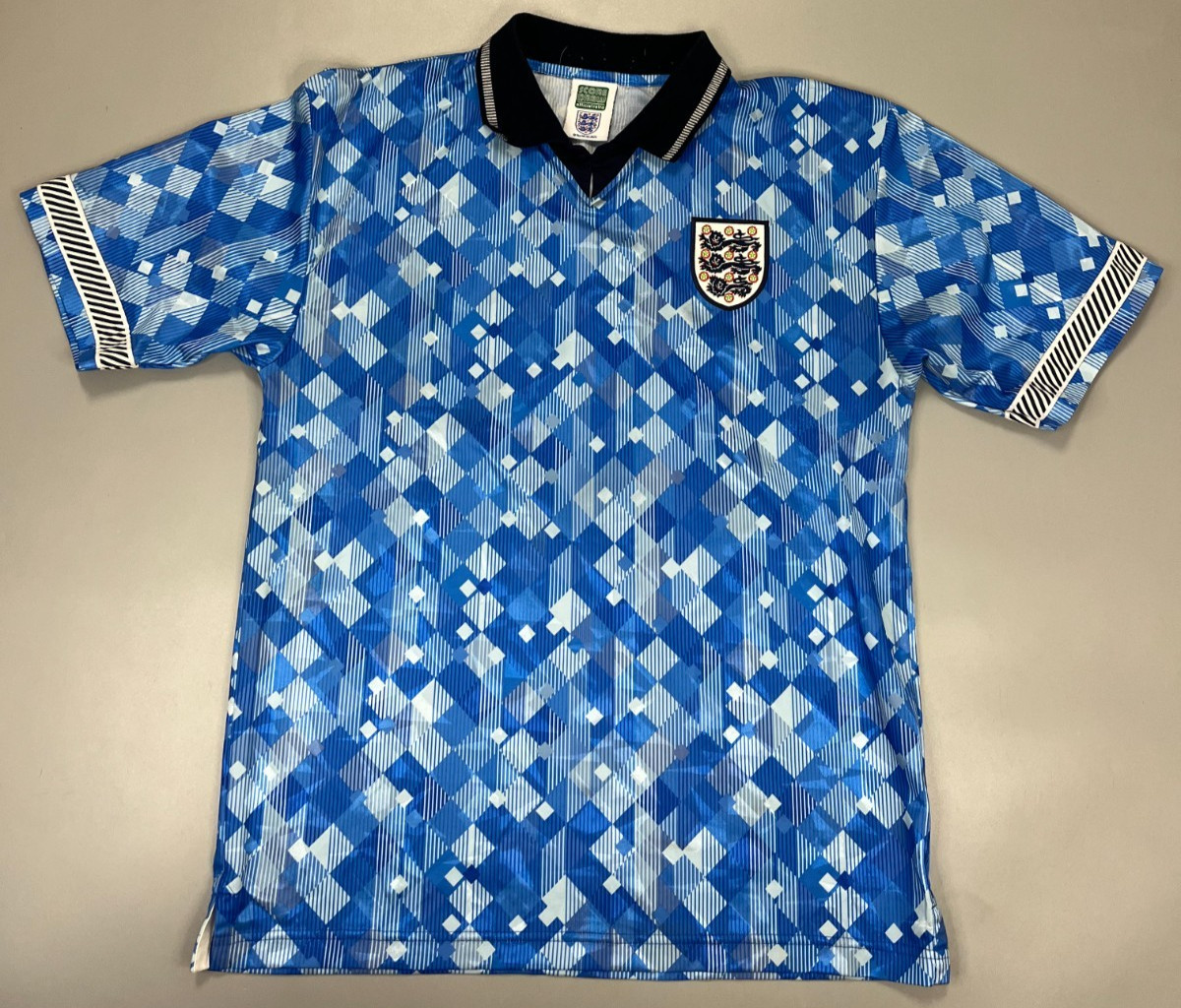ENGLAND THIRD 1990-1992 VINTAGE FOOTBALL SHIRT SOCCER JERSEY SCORE DRAW SIZE L