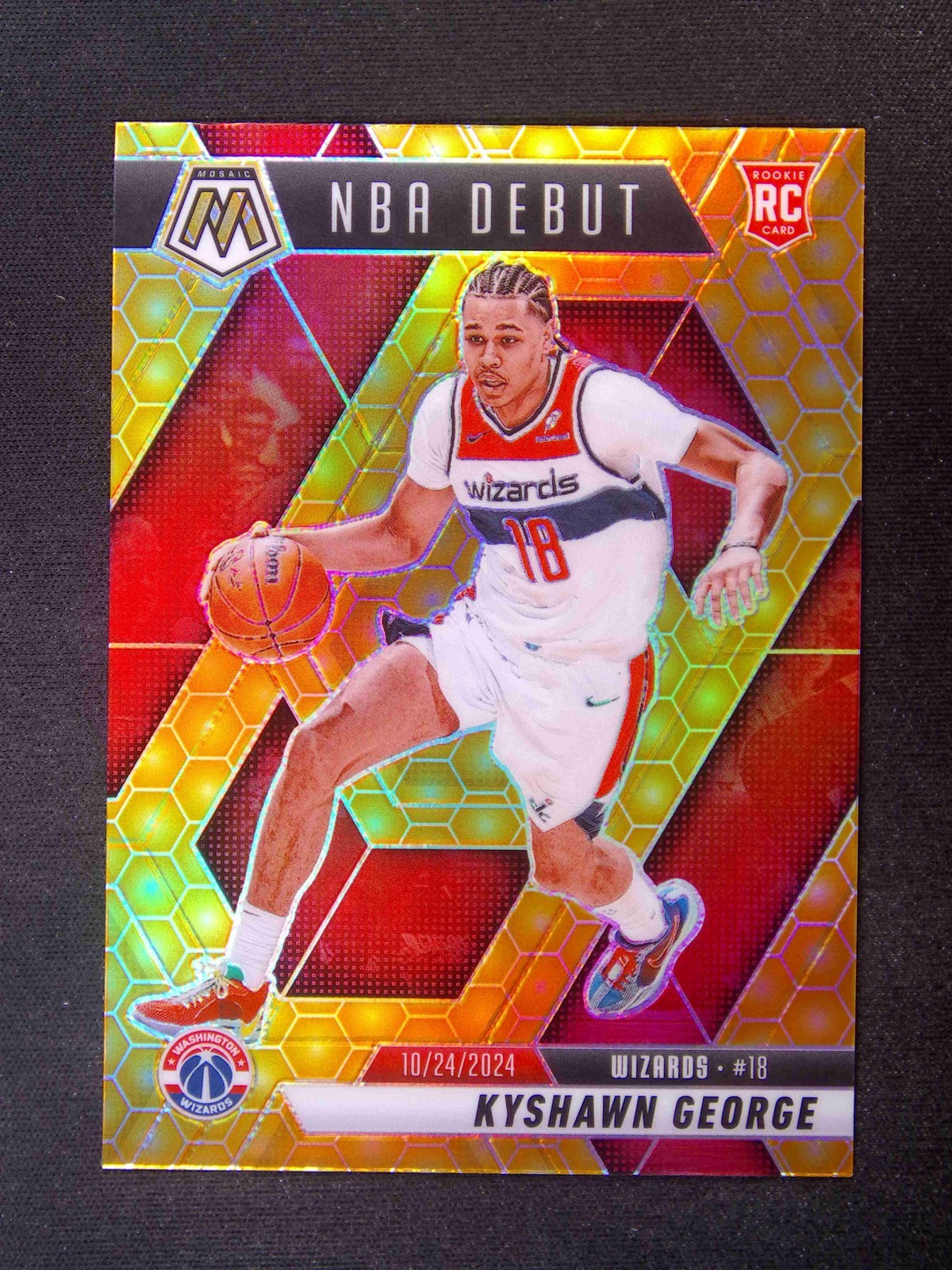 2024-25 Panini Mosaic Kyshawn George #256 RC Rookie Debut Honeycomb Case Hit SSP