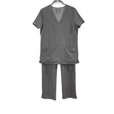Figs Scub Set Casma Top Kade Cargo Pants Womens XS Graphite Gray 2 Piece Set